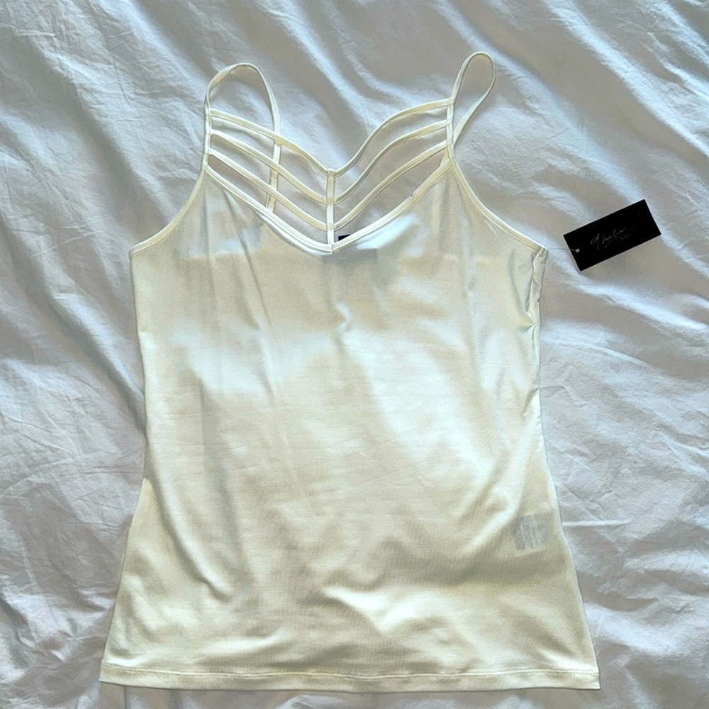 White tank top with front detailing